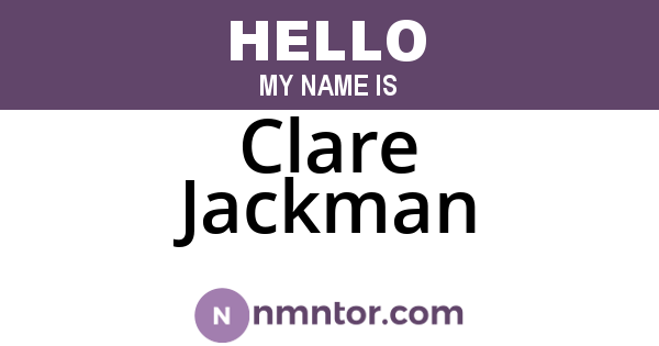 Clare Jackman