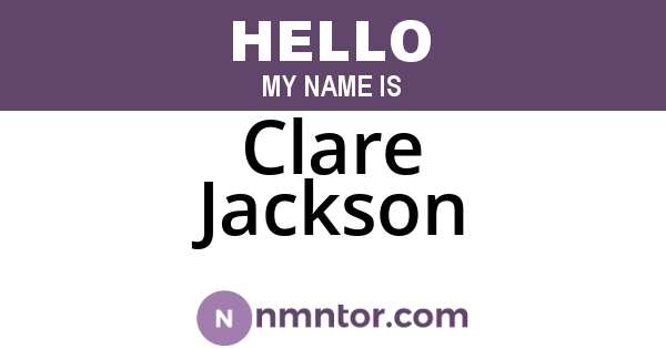 Clare Jackson