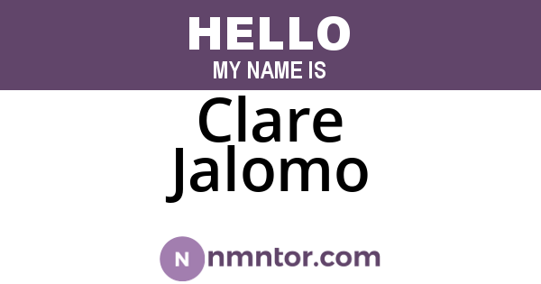 Clare Jalomo