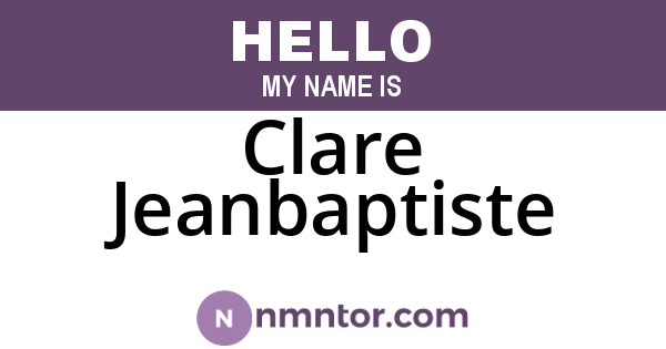 Clare Jeanbaptiste