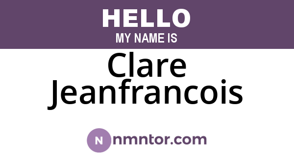 Clare Jeanfrancois