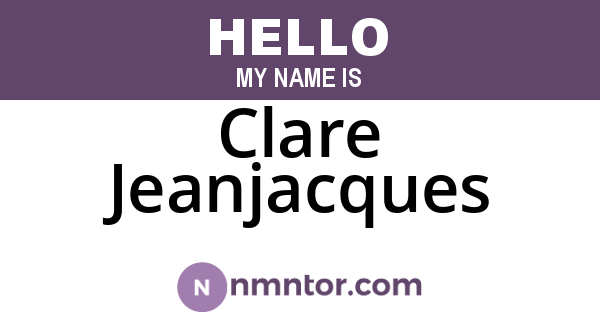 Clare Jeanjacques