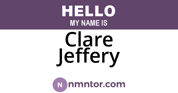 Clare Jeffery