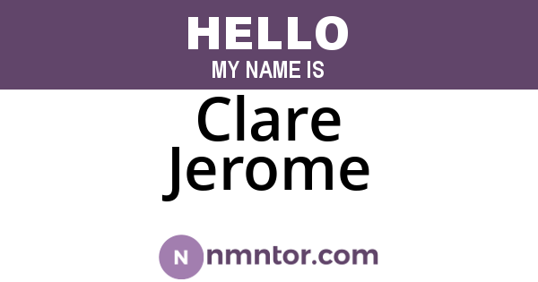 Clare Jerome
