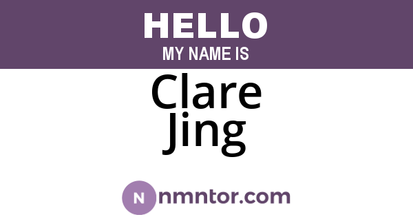 Clare Jing