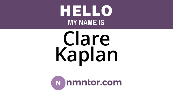 Clare Kaplan