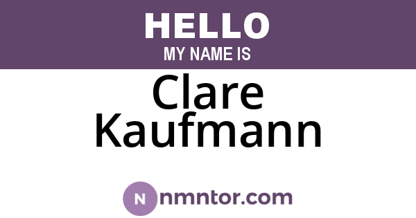 Clare Kaufmann