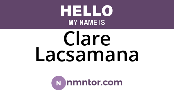 Clare Lacsamana