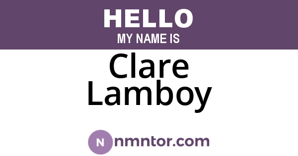 Clare Lamboy