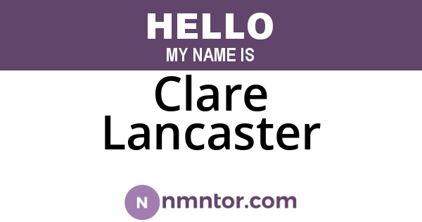 Clare Lancaster