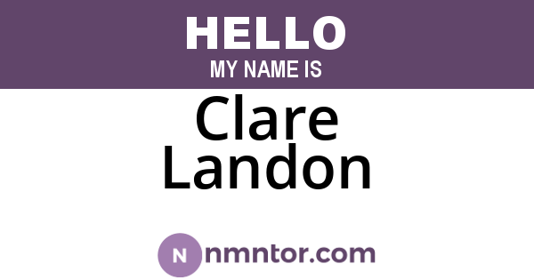 Clare Landon