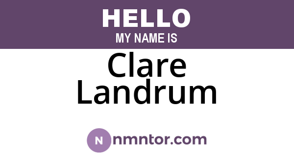 Clare Landrum
