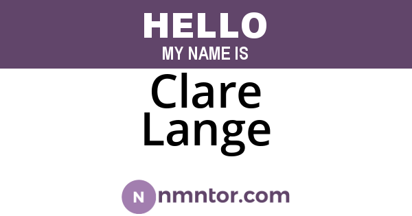 Clare Lange