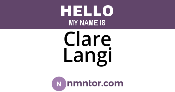 Clare Langi