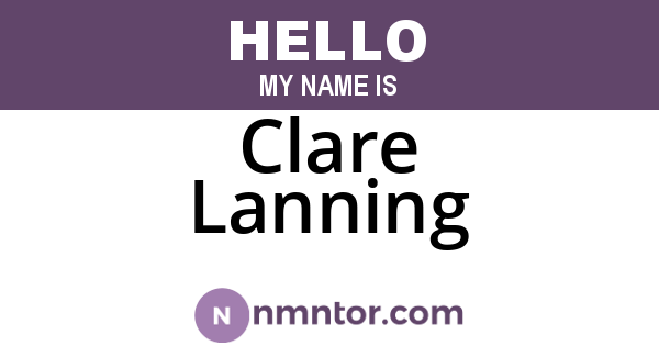 Clare Lanning