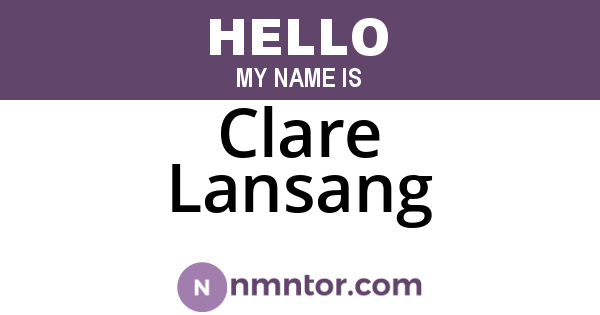 Clare Lansang