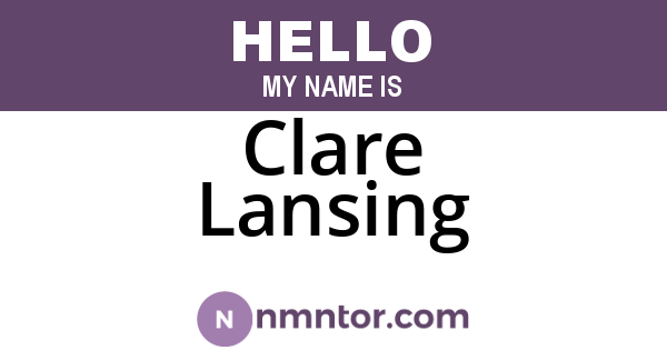 Clare Lansing