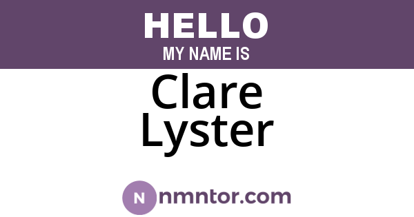 Clare Lyster