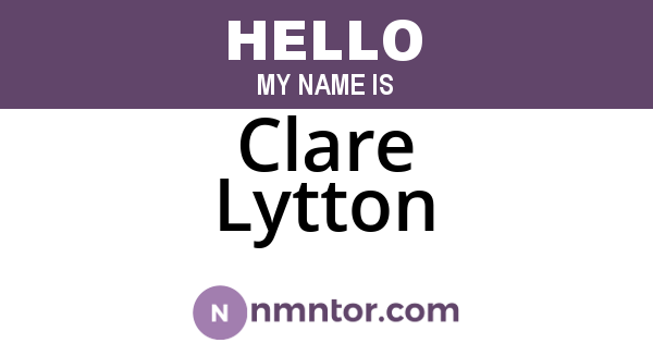 Clare Lytton