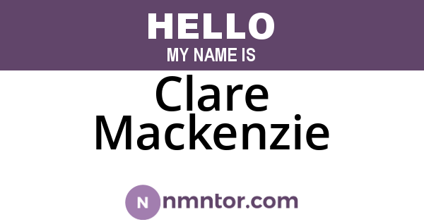 Clare Mackenzie