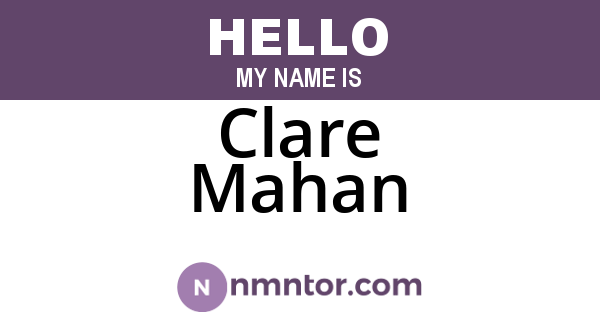 Clare Mahan