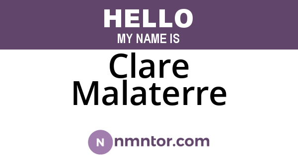 Clare Malaterre