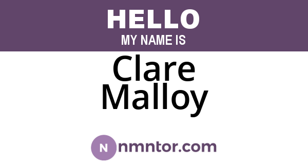Clare Malloy