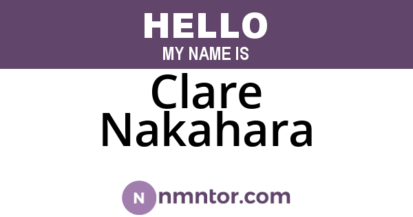Clare Nakahara