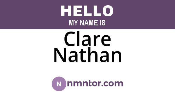 Clare Nathan