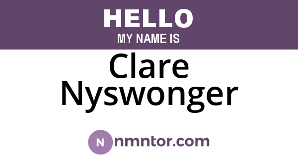 Clare Nyswonger