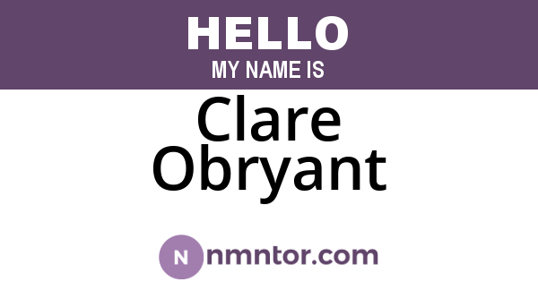Clare Obryant
