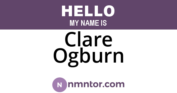 Clare Ogburn