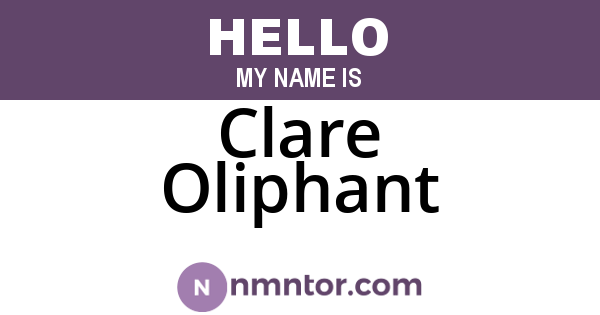Clare Oliphant
