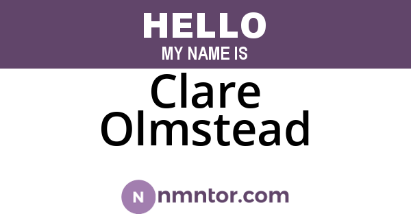 Clare Olmstead