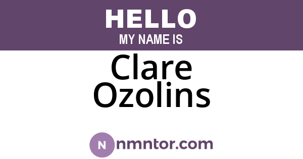 Clare Ozolins