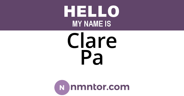 Clare Pa