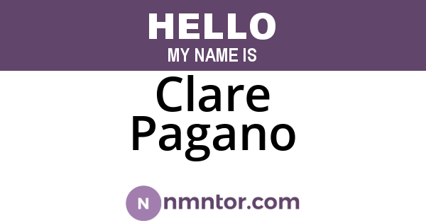 Clare Pagano