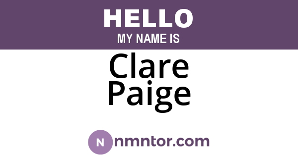 Clare Paige