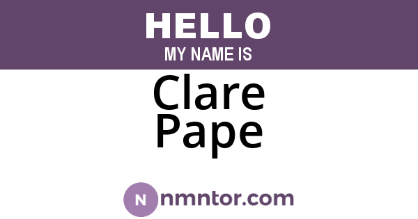 Clare Pape