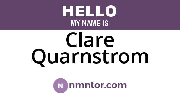 Clare Quarnstrom