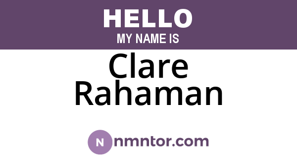 Clare Rahaman