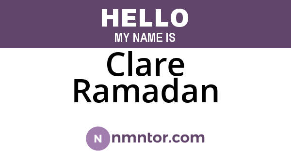 Clare Ramadan