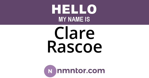 Clare Rascoe