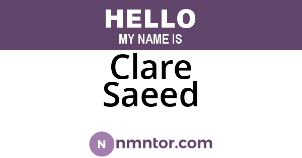 Clare Saeed