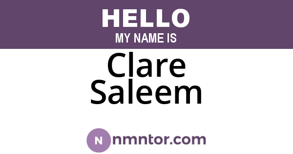 Clare Saleem