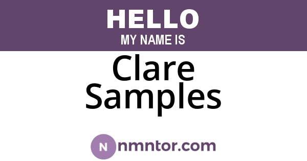 Clare Samples