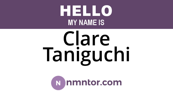Clare Taniguchi