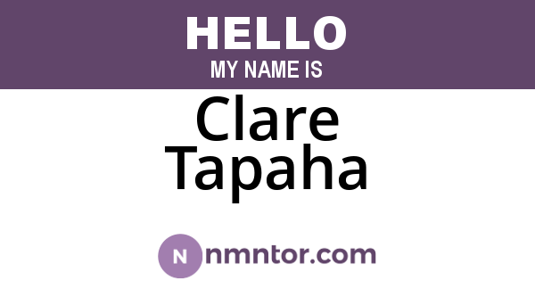 Clare Tapaha