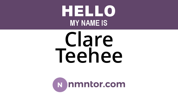 Clare Teehee