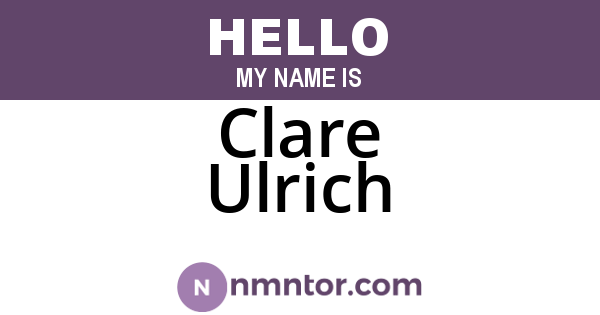 Clare Ulrich